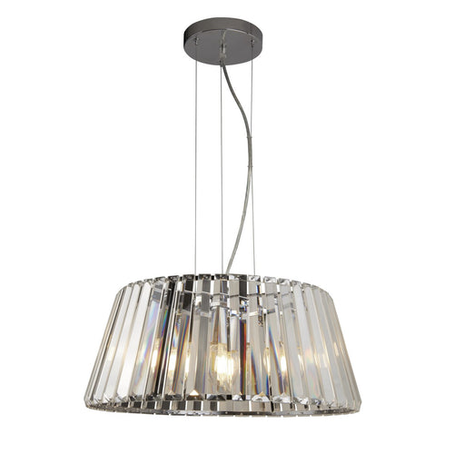 Searchlight Tiara 5-lichts plafondlamp tot half-inbouw plafondlamp - chroommetaal en helder glas