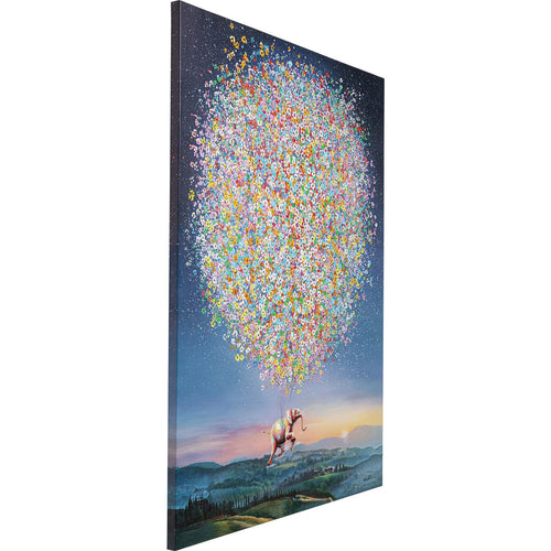 Kare Design Schilderij Vliegende olifant bij nacht 120x160cm - vtwonen shop