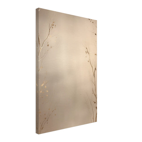 Artfulprints Canvas Abstract – Golden leafs canvas - 40x60 cm - beige