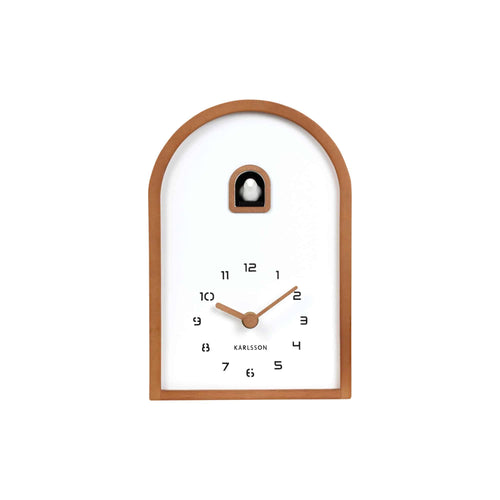 Karlsson wandklok Curva Cuckoo - bruin - 6.4x16.8x24.8cm