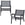 WOOOD tuin fauteuil met armleuning Pem - Aluminium - Zwart - Set van 2