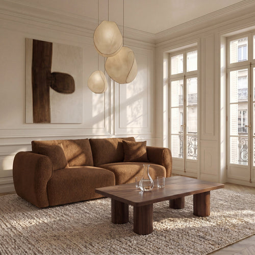 Premium Interiors - 3-zitsbank PRIMA - bouclette terracotta 213cm