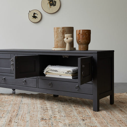 Tikamoon Wengé tv-meubel 140 cm - Zwart - vtwonen shop