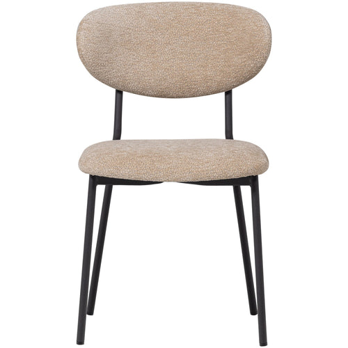 WOOOD eetkamerstoelen Kjeld - Chenille - Naturel - Set van 2