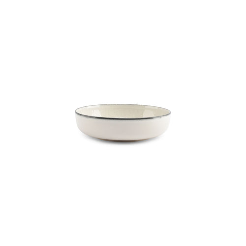 Ona - Diep bord 18,5xH5cm wit Gravel - Set van 6