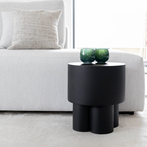 Atmooz bijzettafel Lenno - zwart - Ø 35 x H 40 cm