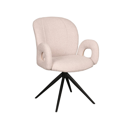 LABEL51 Eetkamerstoel Neo - Naturel/Zwart - Draaibaar - Set van 2