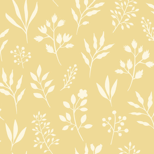 ESTAhome behang bloemmotief in Scandinavische stijl geel - 50 x 900 cm - 132084