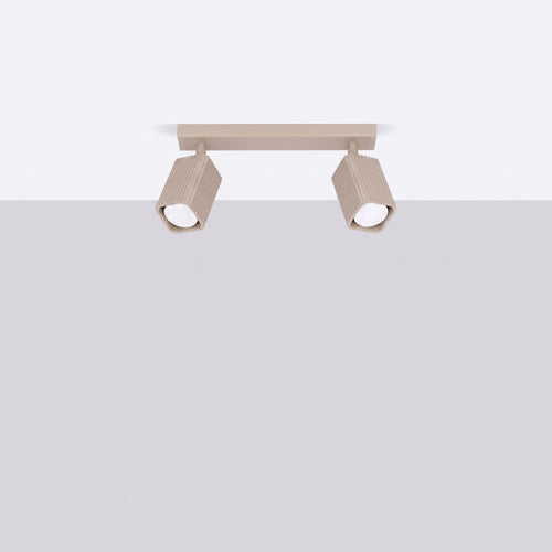 Sollux Lighting Plafondlamp RAYO 2 taupe - 30x6x16,5cm