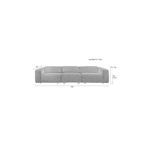 Zuiver Wings 4,5-zitsbank Caramel - Bruin