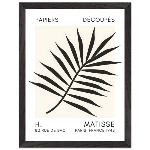 Artfulprints Poster met Lijst Matisse – Floral reef black   - 30x40 cm - Zwart