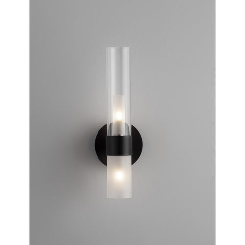 Nova Luce CENTURY Wandlamp matzwart, transparant, mat LED G9 2x5W