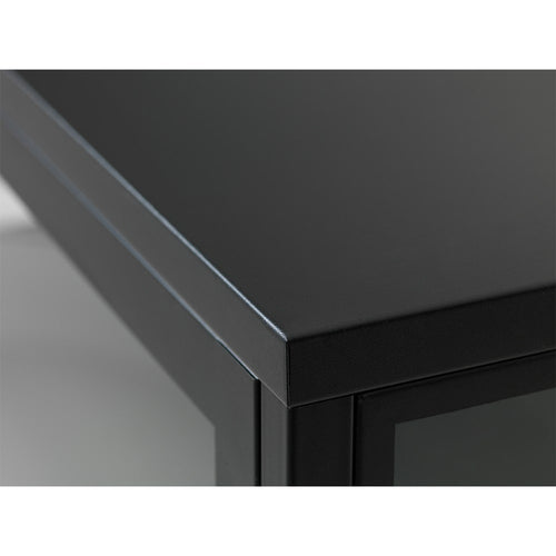 Olivine Carrie TV meubel Zwart - Metaal - Glas - B 132 cm - vtwonen shop