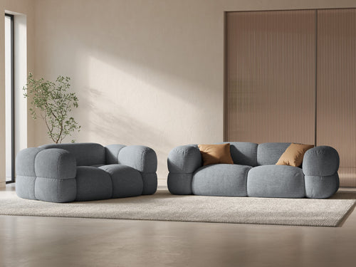 Cosmopolitan Design Bank Loretto 3-zits, structurele stof grijs - 100x210x68cm