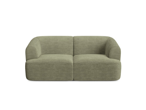 Cosmopolitan Design Modulaire bank Campi 2-zits, ribfluwelen mosgroen - 90x180x70cm