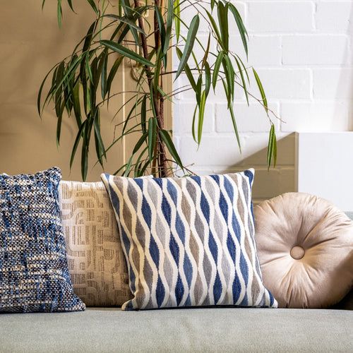 NORET - kussenhoes 45x45 cm - chenille - Indian Teal - blauw