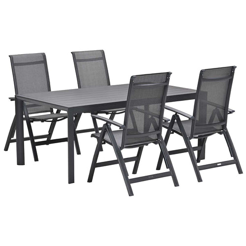 Garden Impressions tuinset Santana - Adana - donker grijs - 220x100 cm - 7-delig