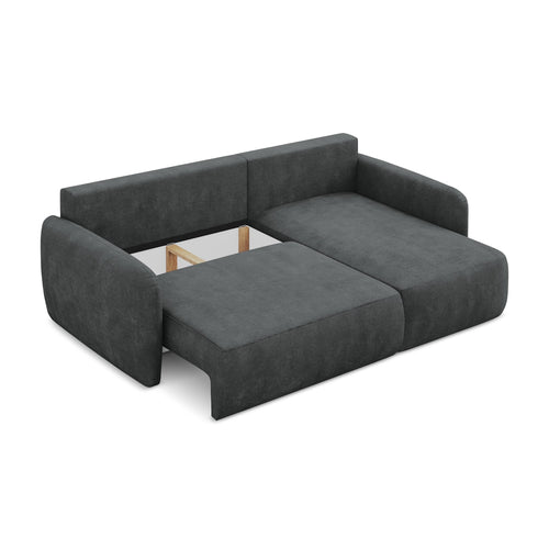LaMiaSofa hoekbank rechts Corle - chenille stof - donkergrijs - 207x148x86