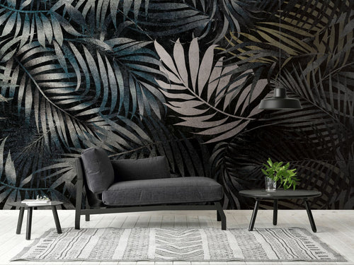 One Wall one Role fotobehang jungle-motief zwart, grijs, groen en geel - 371 x 280 cm - AS-382381 - vtwonen shop