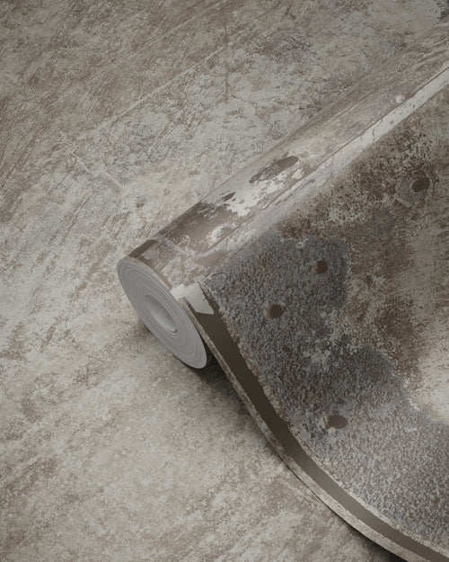 Origin Wallcoverings behang grote verweerde roestige metalen platen met klinknagels industrieel grijs - 53 cm x 10.05 m - 337229 - vtwonen shop