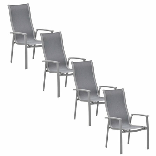 Garden Impressions Tuinstoel Hilly stapelbaar taupe - 4 stuks