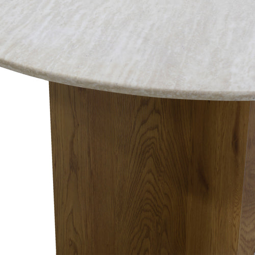 Giga Meubel Eettafel Faria Rond - Marmer - Naturel - 120x120x76cm