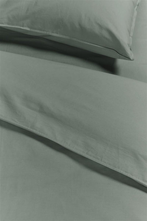 Ambiante Cotton Uni dekbedovertrek - Effen - Eenpersoons - 140x200/220 cm - Groen - vtwonen shop