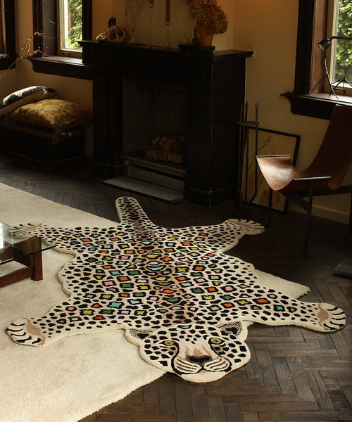 Doing Goods Disco Luipaard Vloerkleed - XL 250 x 160 x 2 cm - 100% wol - vtwonen shop