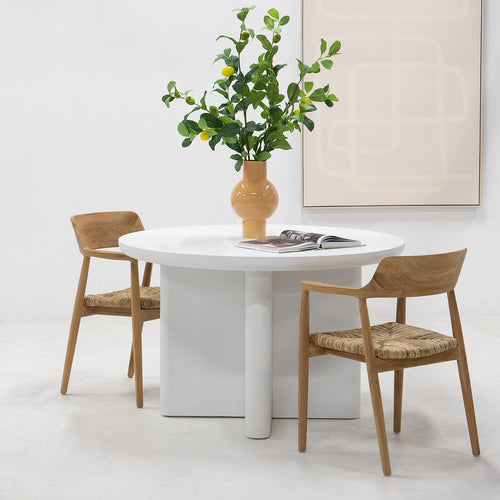 Giga Meubel Eettafel Miso - Rond Wit - Eco Composiet - 120cm