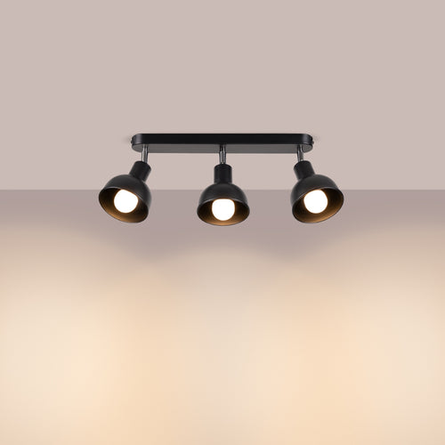 Sollux Lighting Plafondlamp ELBA 3 zwart - 59x24x18,5cm