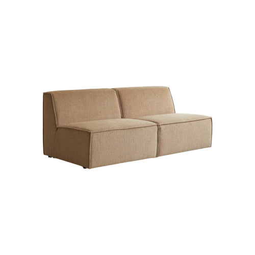 Tikamoon Modulaire rechte bank in camelkleurige stof, 2-zit - Bruin