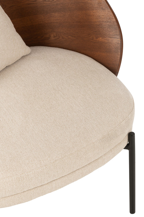J-Line loungestoel - multiplex/metaal - bruin/beige