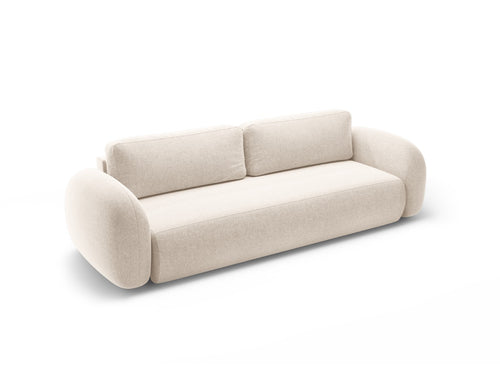 Cosmopolitan Design Slaapbank met opbergdoos Tonale 3-zits, chenille lichtbeige - 105x262x88cm