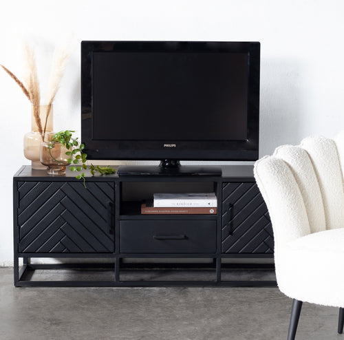 Giga Meubel Tv-meubel Isa - Zwart Mangohout - 140x40x50cm