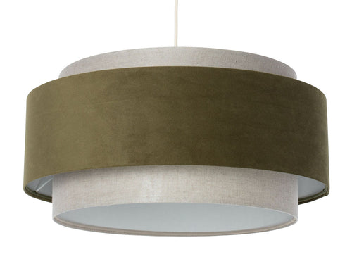bpskoncept hanglamp Doblo  -linnen & olijfgroen - Ø50 cm
