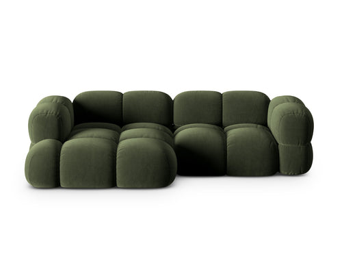Cosmopolitan Design linker hoekbank Loretto 3-zits, flueel groente - 147x250x68cm