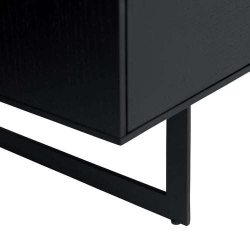 Furnhouse 3-deurs dressoir Tokyo - Zwart - MDF, zwart eikenfineer - 45x155x82