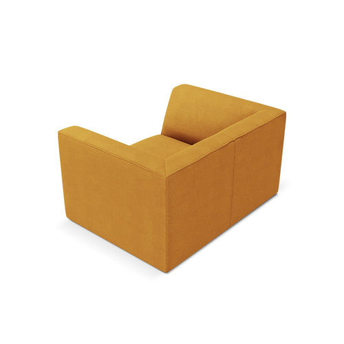 Cosmopolitan Design - Fauteuil Siena structurele stof geel - 92x120x69cm
