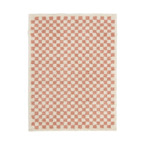 AFK Living vloerkleed Checkers - shaggy - roos - 200 x 290 cm
