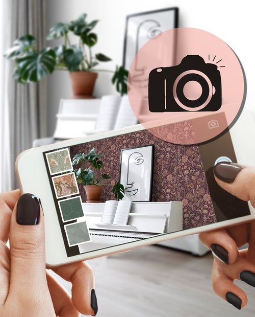 ESTAhome behang vintage bloemen aubergine paars - 50 x 900 cm - 131336 - vtwonen shop