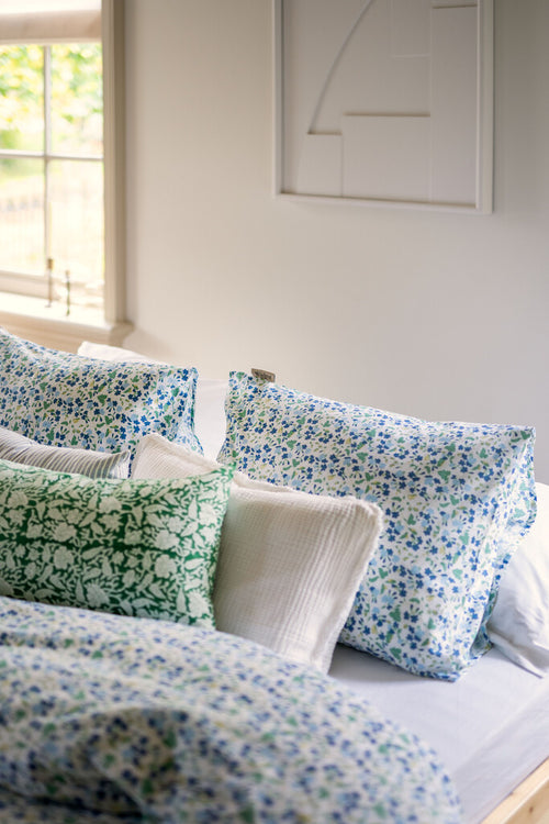 Walra - Dekbedovertrek Remade Flower Fairytale - 240x220 cm - Blauw