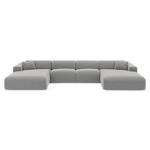 Sia Home - Panoramische bank MYRA - kruisweefsel lichtgrijs 356cm