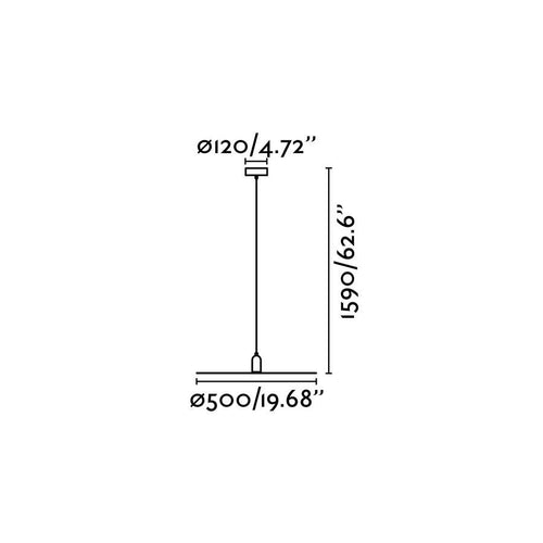 Faro Plat - 1 Light Dome Ceiling Hanglamp Wit, E27