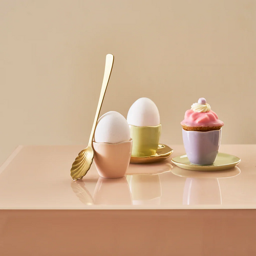 Urban Nature Culture Good Morning eierdop - Old Pink - set van 2 - in cadeauverpakking - 5x5cm