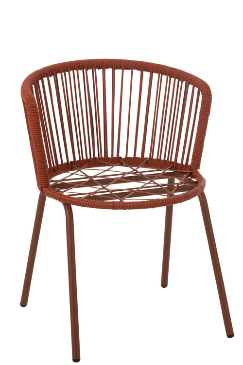 J-Line stoel Toa - metaal/koord - rood