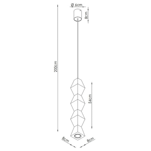 Sollux Lighting Hanglamp KUBBE groot S - 8x8x200cm