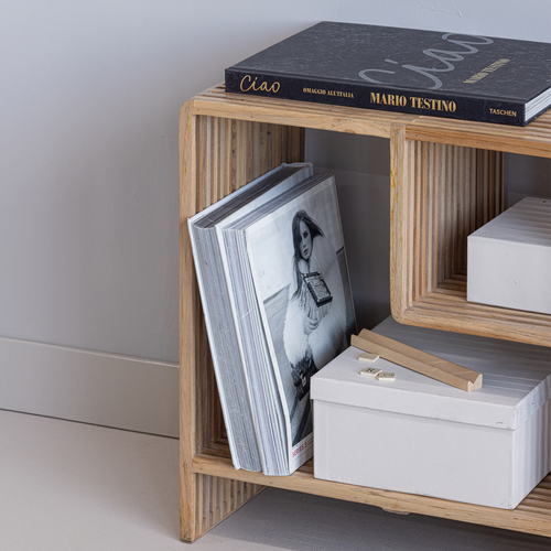 WOOOD sidetable recycled teak Jasmijn - Naturel - 55x55x30