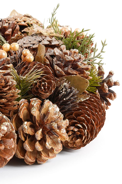 Mica Decorations Brant Kerstkrans met Dennenappels - H9 x Ø45 cm - Bruin - vtwonen shop