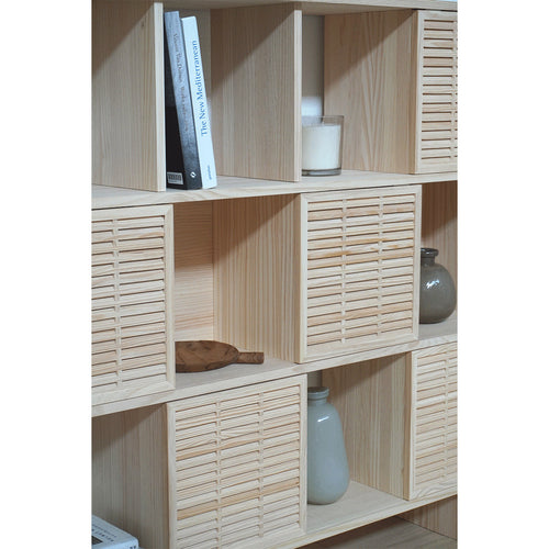 Naan Furniture Boekenkast Morella - Gelakt massief grenen - Natuurlijk - 160 cm - vtwonen shop