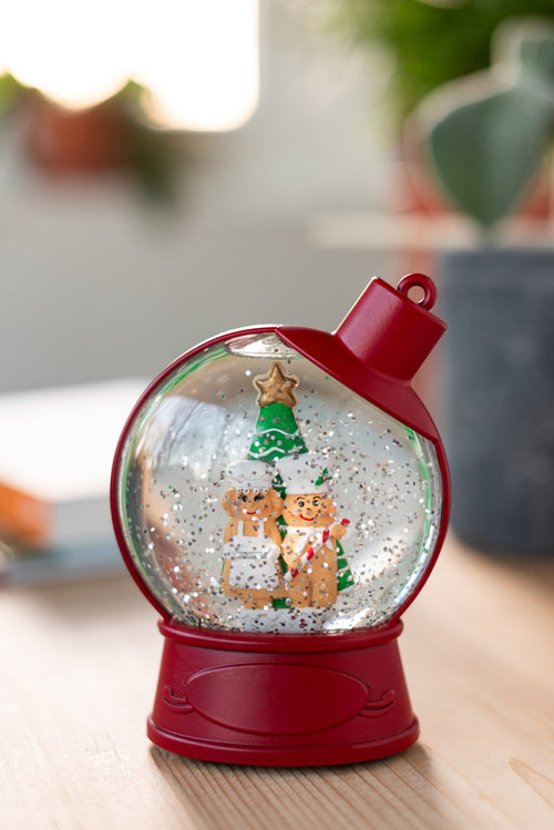 J-Line hanger Waterbol Peperkoekman + Kerstman - kunststof - rood - 2 stuks